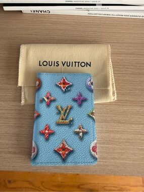 Louis Vuitton Light Blue Multicolor Monogram Card Holder